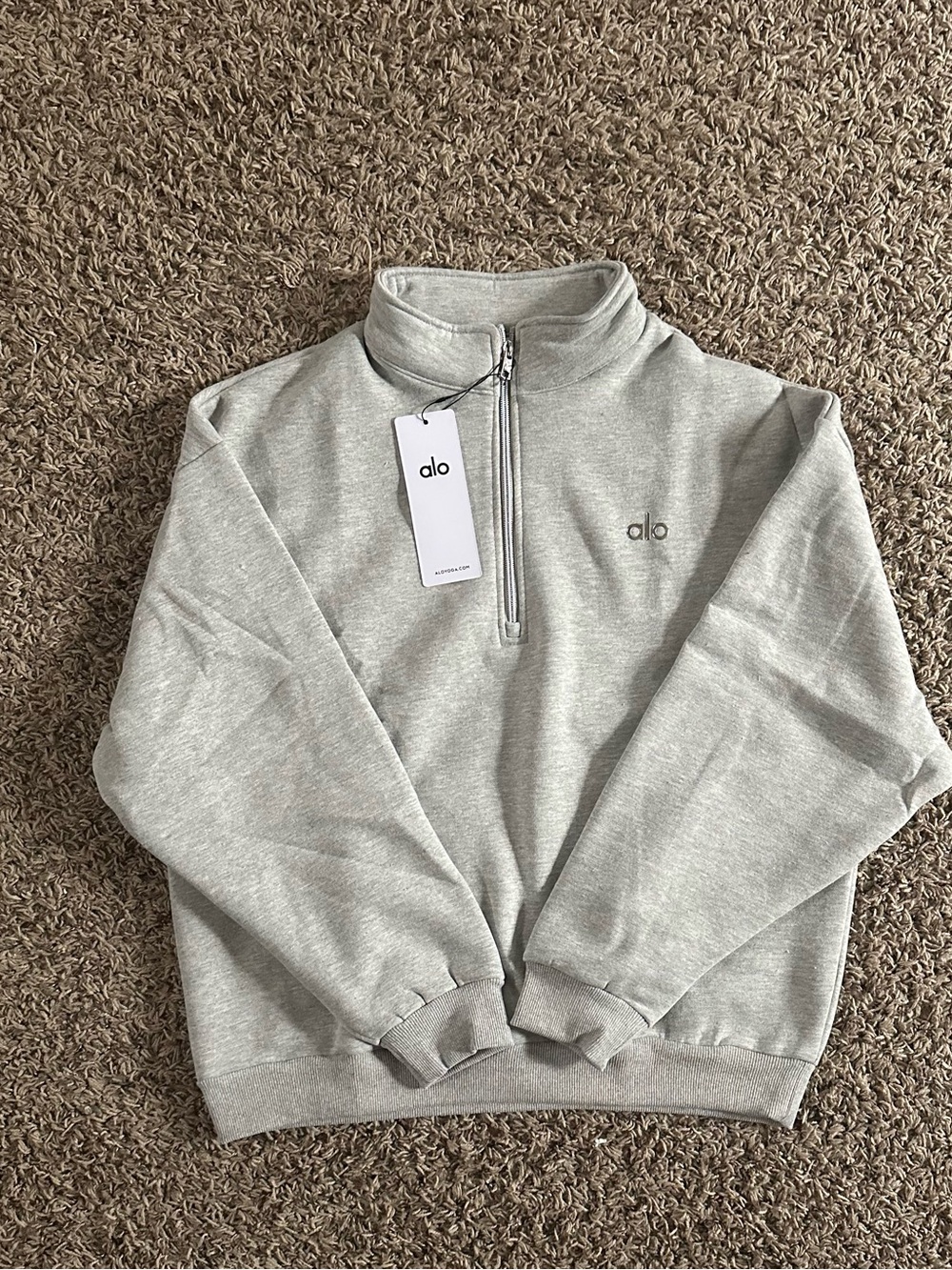 Grey Alo Yoga Quarter Zip, Pullover, Brand New, Unisex, Size Small